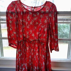 Free People Flower Print Sundress Coral Size 2